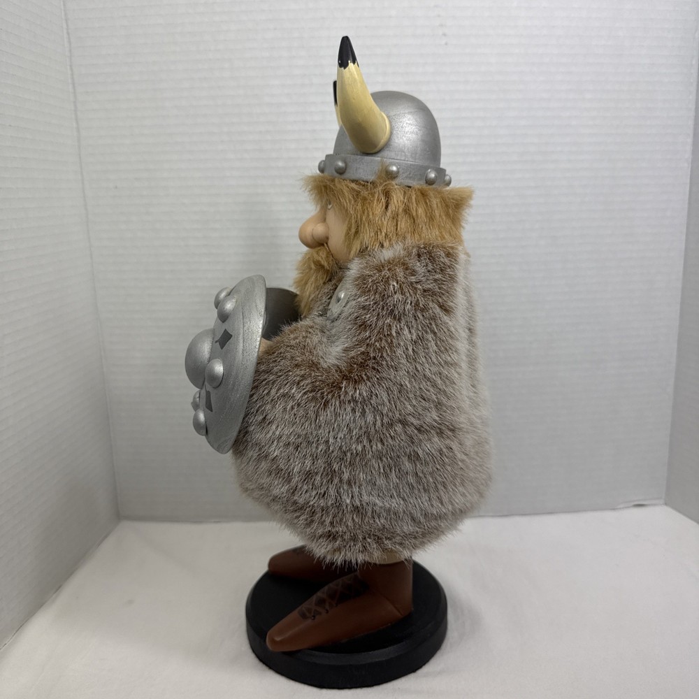 14” Viking Wood Nutcracker With Sword And Axe