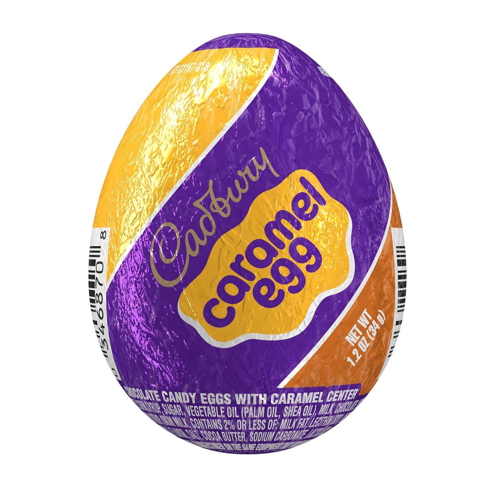 Cadbury Caramel Egg Chocolate with Caramel Easter Candy, Egg 1.2 oz