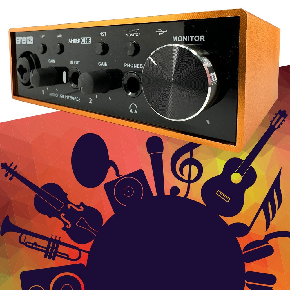 EMB 2In-2Out USB-C Audio Interface (Resolution 24Bit/96kHz) 48V Phantom Power