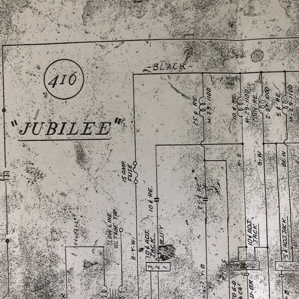 Williams Jubilee Pinball Machine Schematic