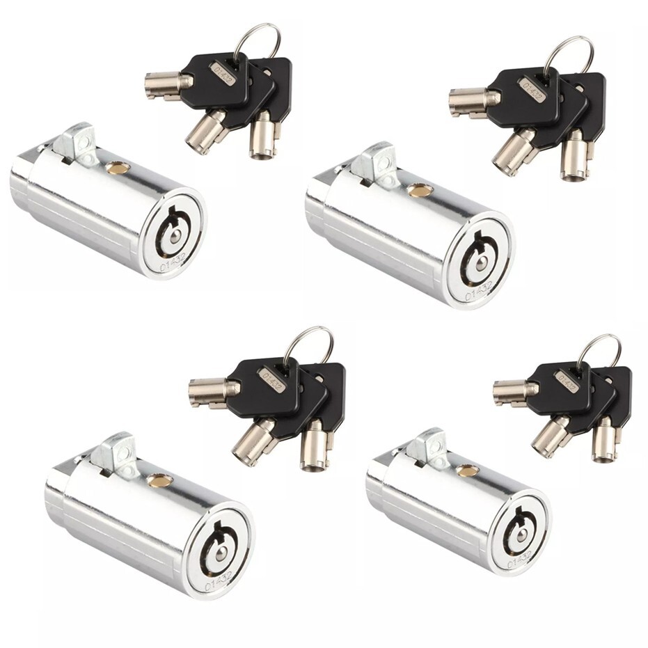 4 Keyed Different Tubular Lock Cylinders for Vending Machine T-Handle