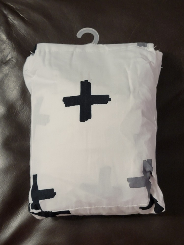 Cloud Island Black Grey and White Fitted Crib Sheet