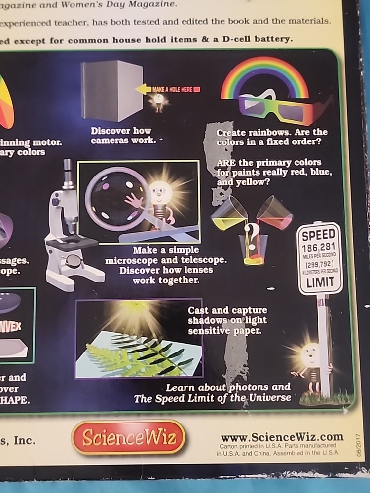 ScienceWiz LIGHT 25 Projects Kids Educational Science Book & Activity Kit (PT2)