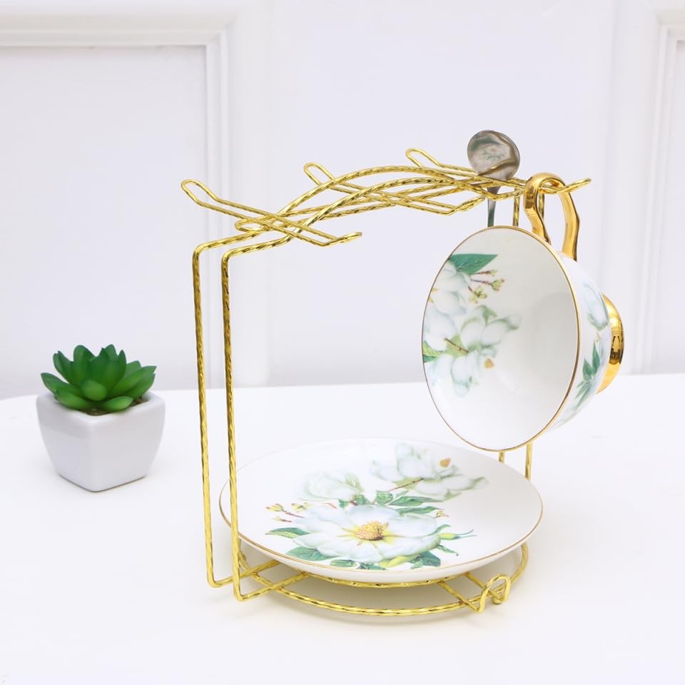 Coffee Mug Display Shelf Mug Rack Holder Rack Tea Cup Display Basket Drain Tr...