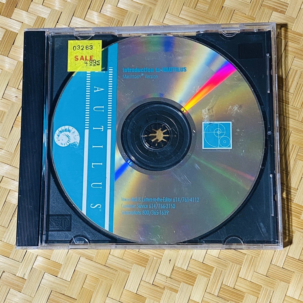 Introduction to Nautilus Macintosh Version Vtg Cd Software READ Description