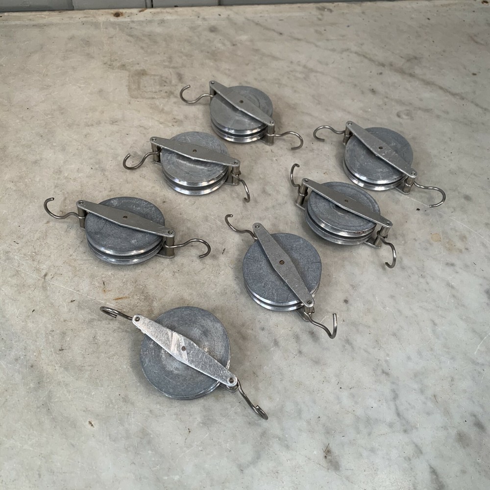 Set of 7 aluminium pulleys