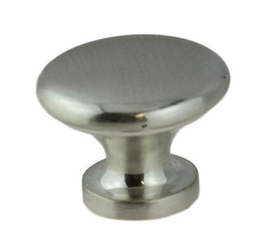1" Small Flat Top Knob Brushed Satin Silver