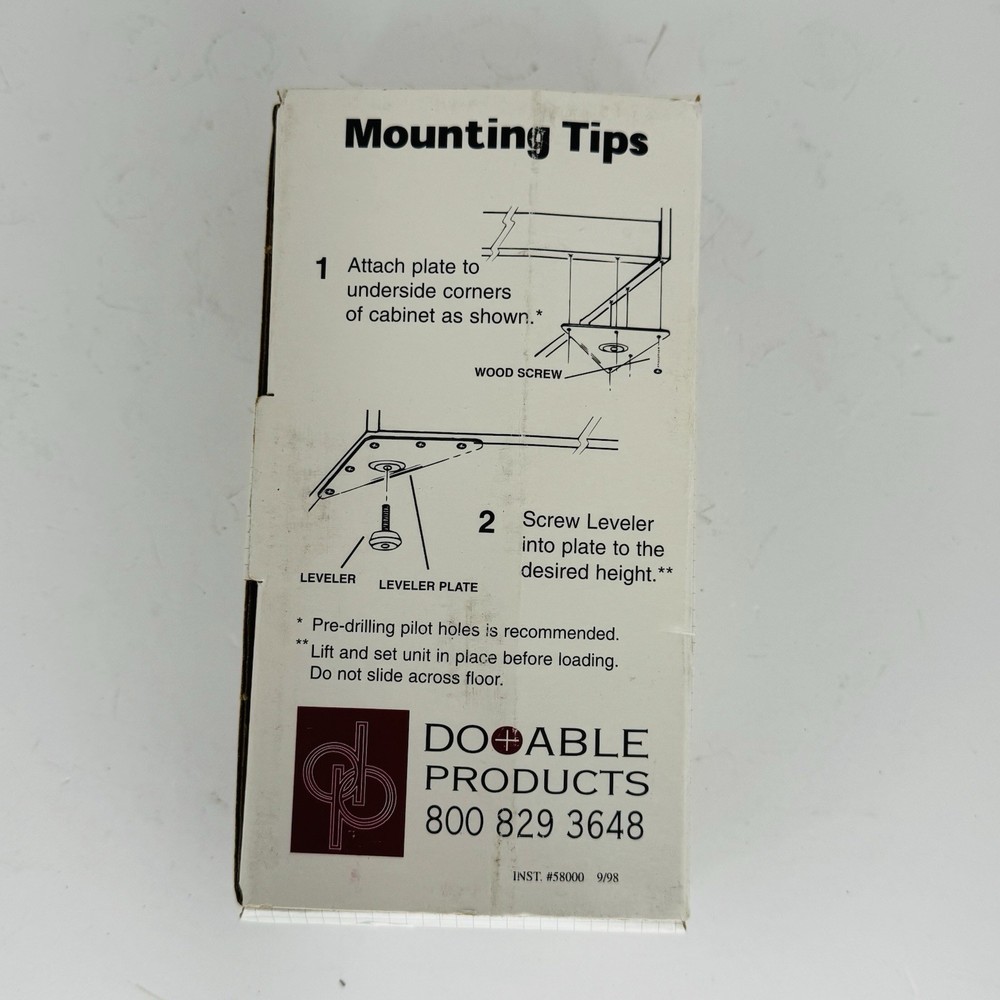 Cabinet Leveling Kit Large Cabinets Includes 4 Triangular Plates 2” Adjustment