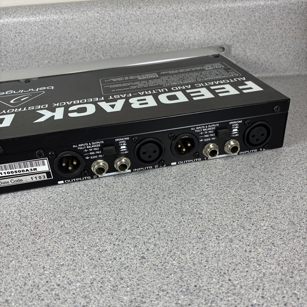 Behringer Feedback Destroyer FBQ1000 Rack Mount Parametric Equalizer Ultra Fast