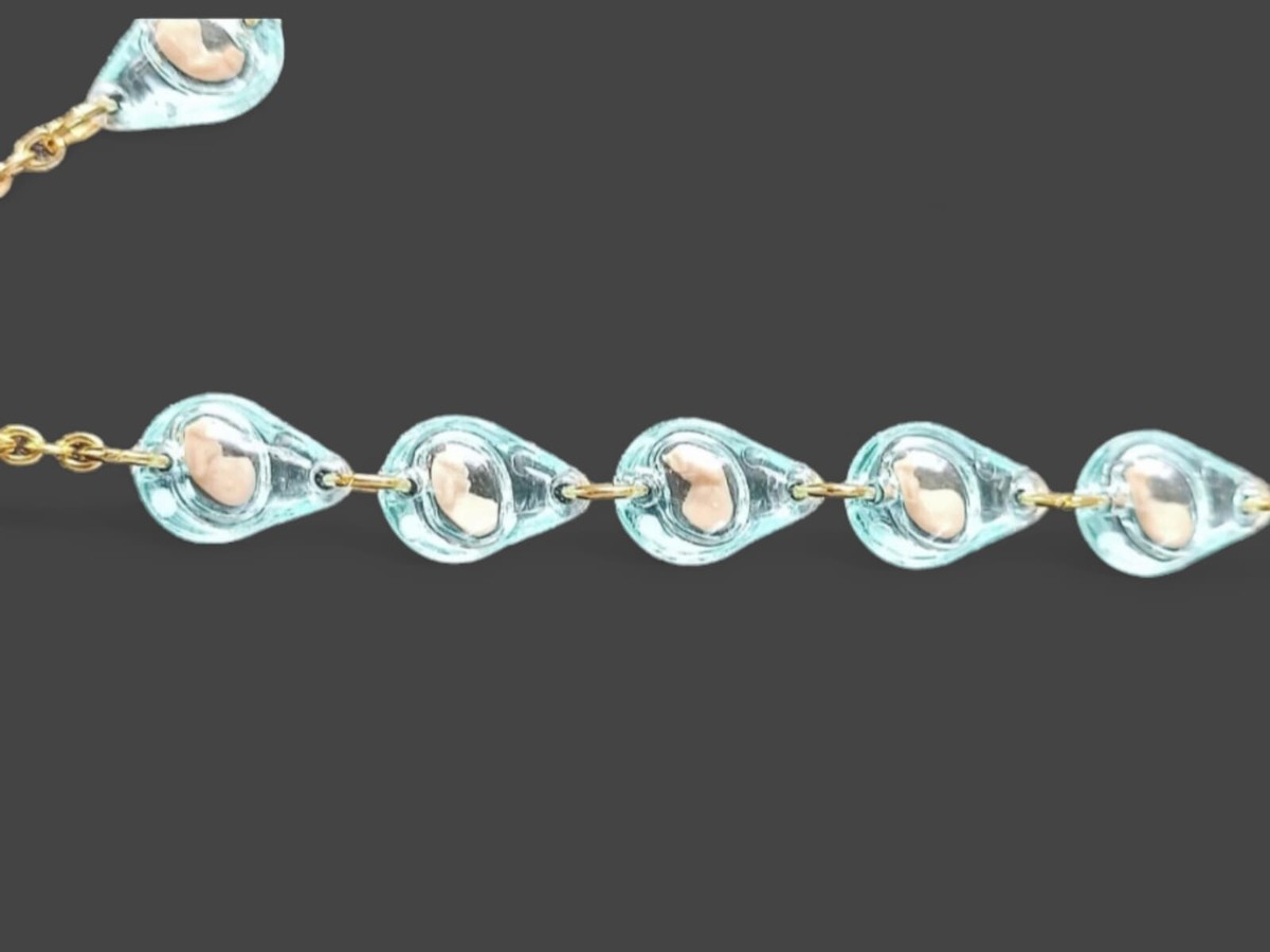 ROSARY OF THE UNBORN. Arcángel San Rafael. 26 Inch. NEW. 21 Micron Gold Plating.