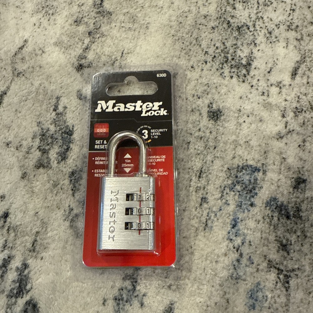 Master Lock 3-Digit Combination Lock Aluminum