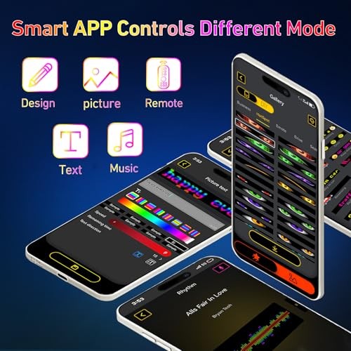 Programmable LED Signage System: 13.7"x4.01" Bluetooth Flexible 13.7X4.01 Black