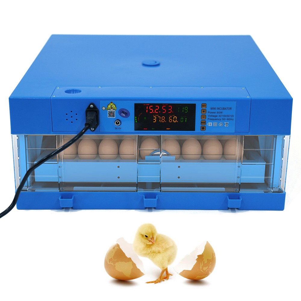 64 Eggs Incubator Temperature Control Automatic Digital Chicken Egg Hatcher New