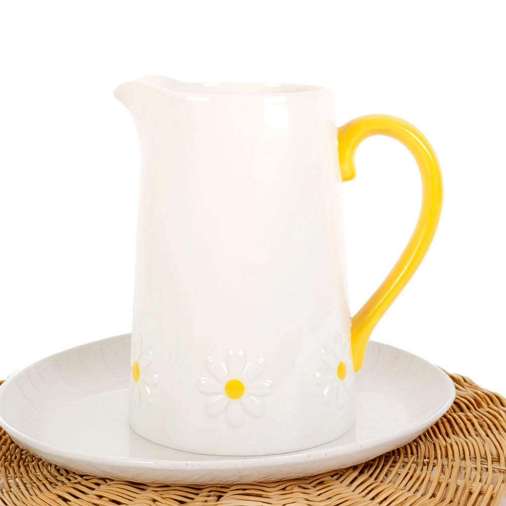 ? Daisy Days Ceramic Pitcher – Sunshine in Every Sip ☀️