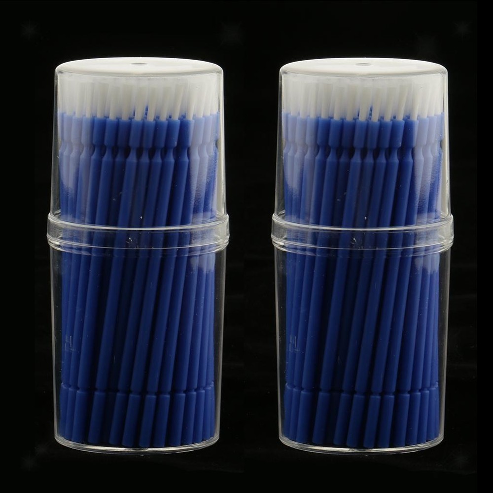 100 Pcs/Pack Dental Disposable Single End Brush Micro Applicator Bendable Blue