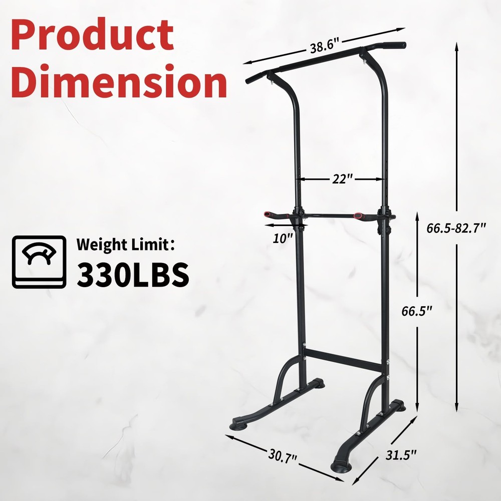LSKSSNG Power Tower Dip Station Pull Up Bar Exercise Tower, Adjustable Height...