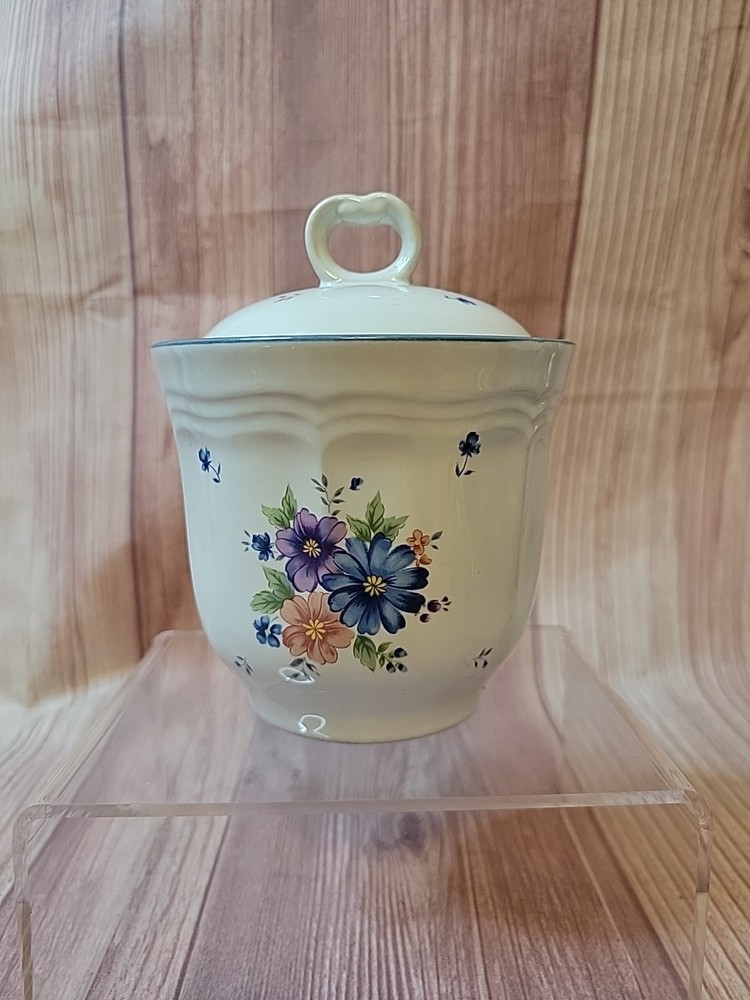 Provincial Bouquet Sugar Bowl With Lid