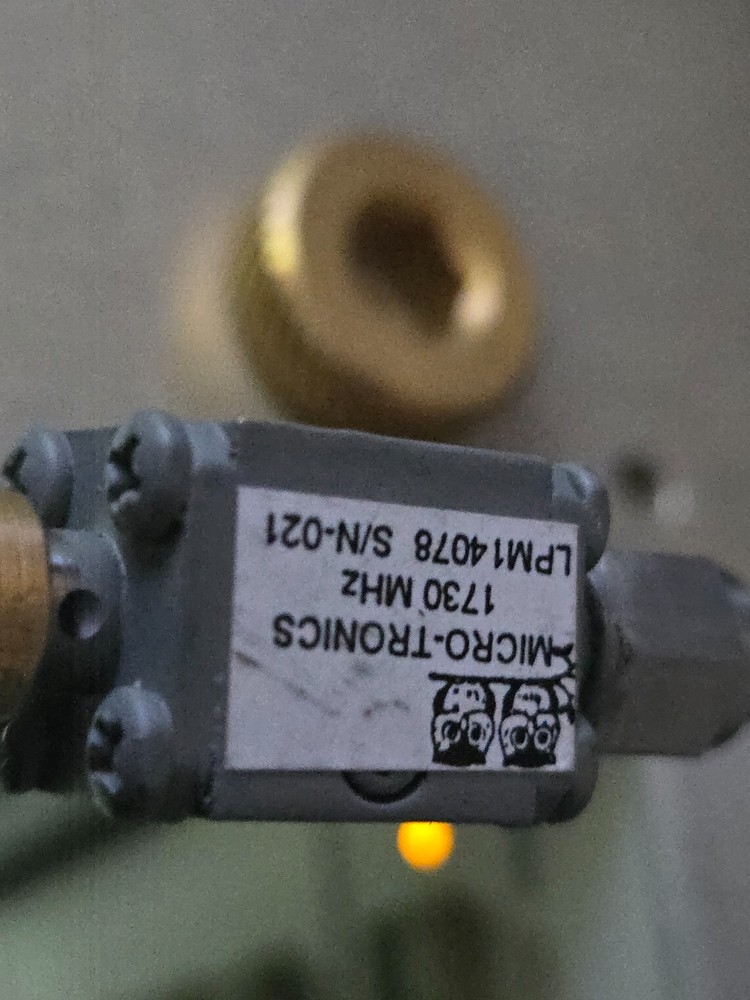 Micro-Tronics LPM14078 lowpass filter 1730 MHz tested Data