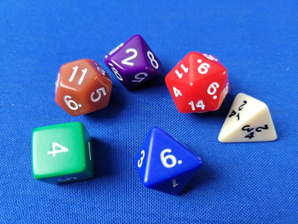 6 Piece Polyhedral Dice Set - Dungeons and Dragons AD&D Pathfinder