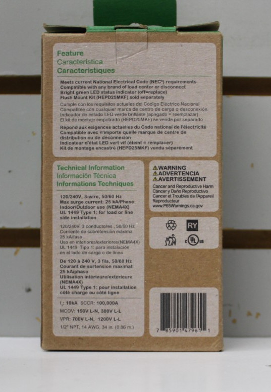 Square D by Schneider Electric HEPD25 Home Electronics Protective Device - NEW