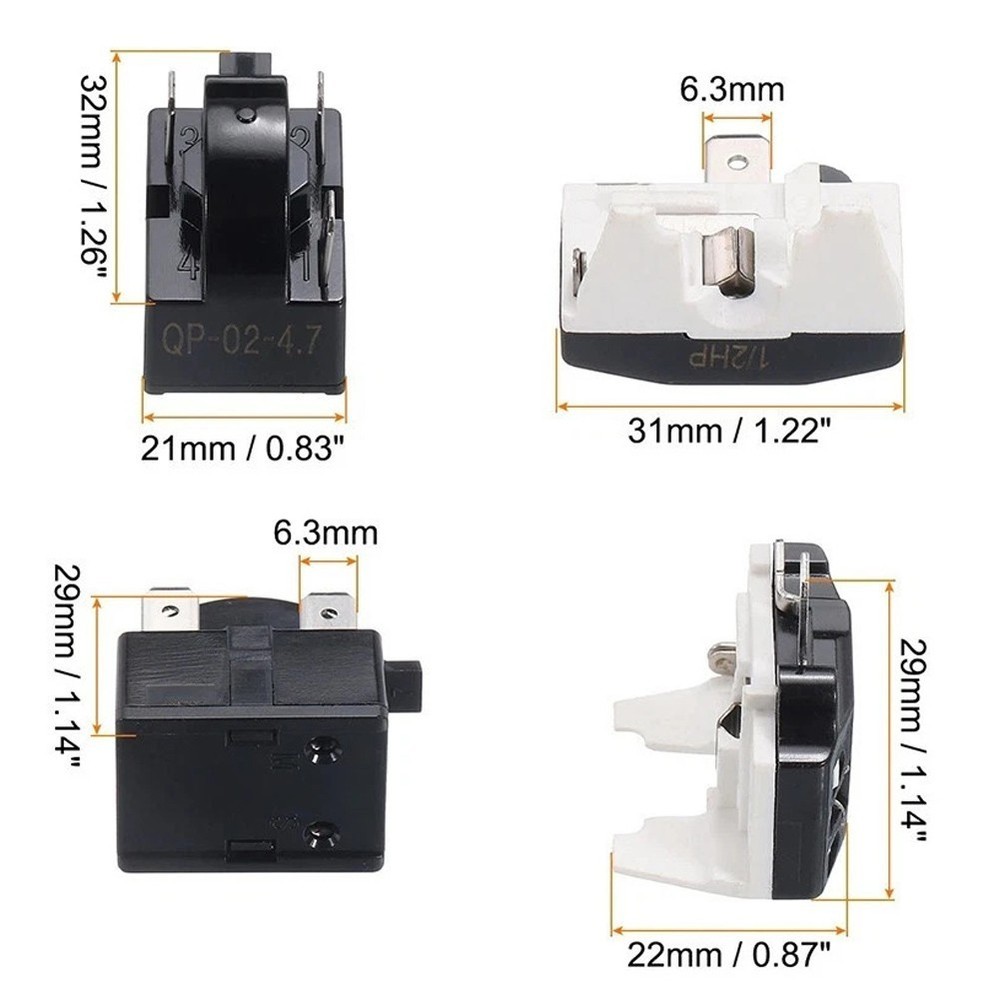 Overload Protection Relay 3 Pin 47 Ohm PTC for Refrigerator Compressor System