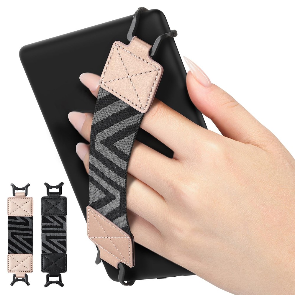 2 Pack Portable E Reader Tablet Hand Strap Holder Black Rose Gold Compatibility