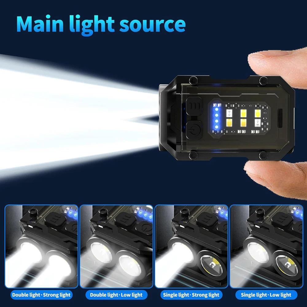 2PCS Rechargeable Mini EDC Keychain Flashlight Compact Pocket COB Light Night US