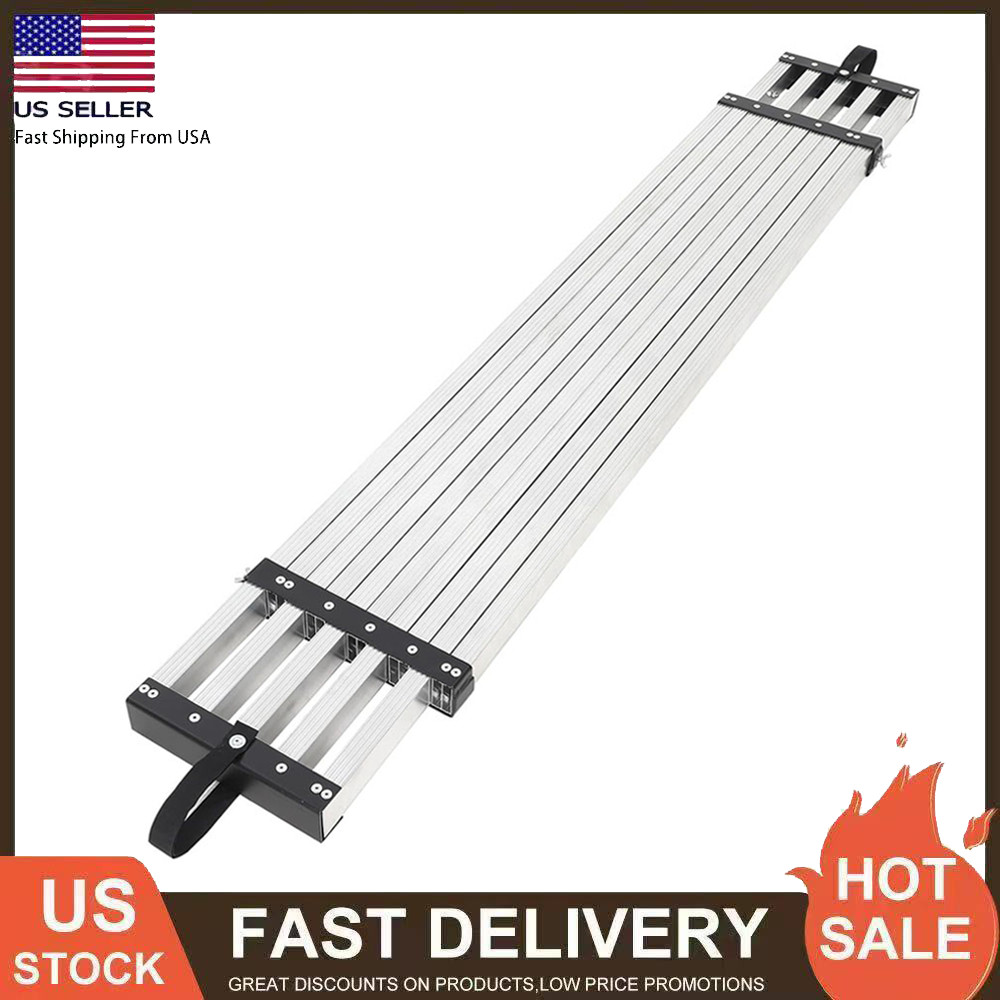 6-9ft Aluminum Work Plank 440lbs w/ Anti-Slip Surface Adjustable Work Platform