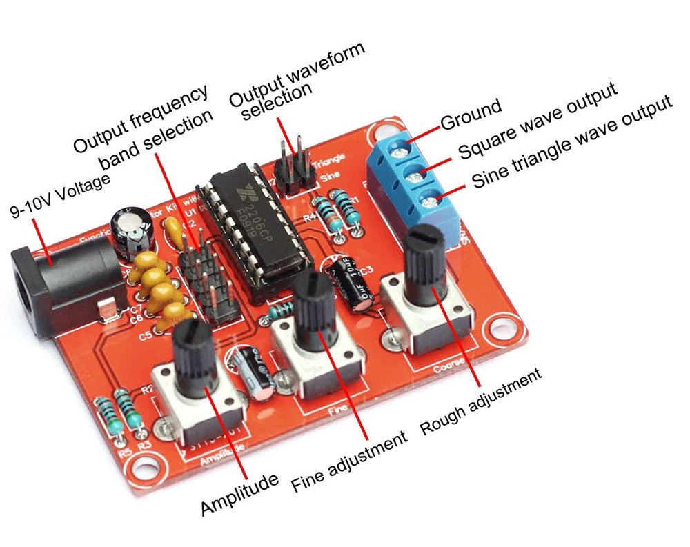 Ferwooh Precise Function Signal Generator Kit XR2206 Frequency Module Sine...