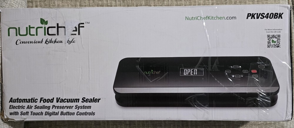 NutriChef PKVS40BK Automatic Vacuum Sealer w/Digital Button Controls New