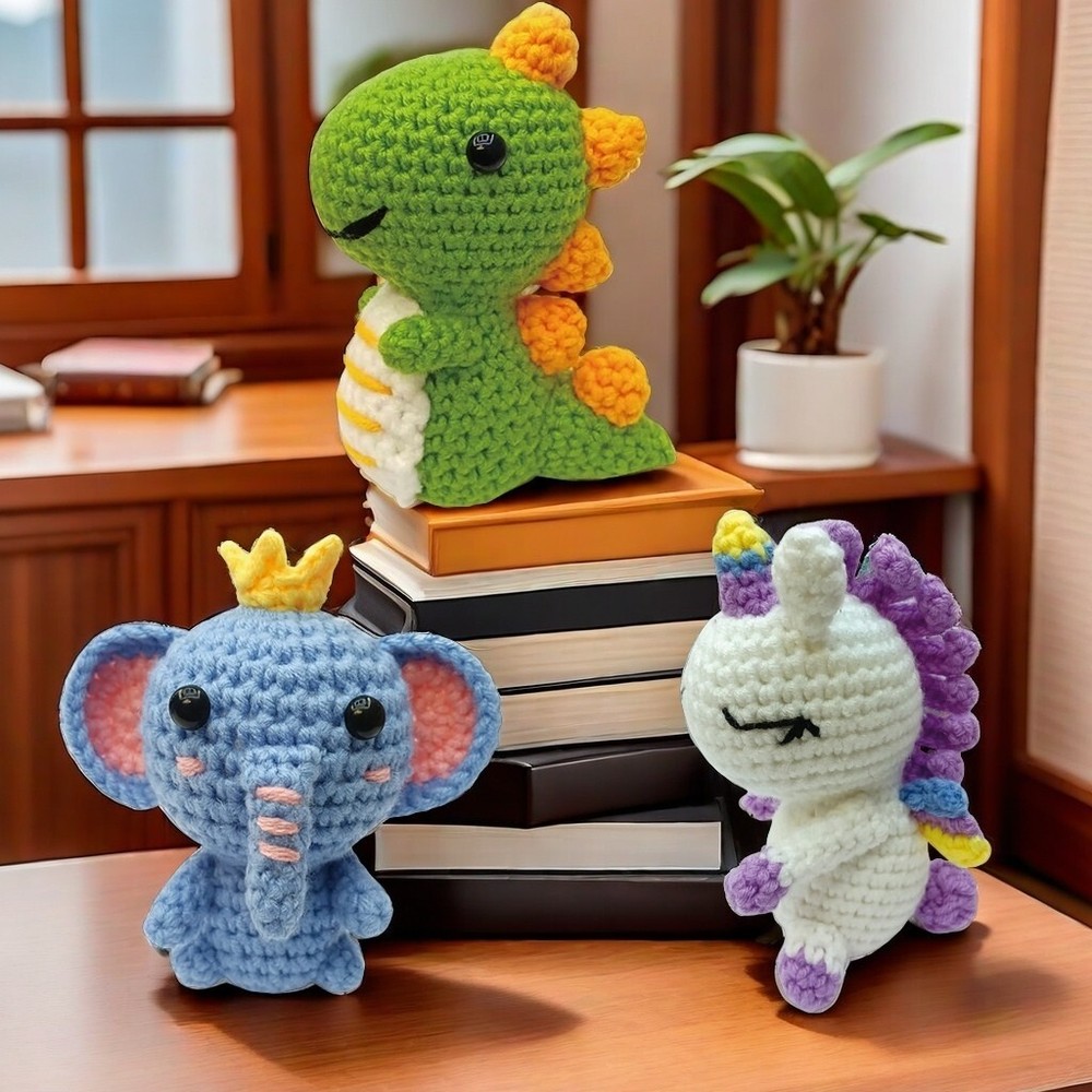 WoolyLoopy 3Pcs crochet kit for beginners with step-by-step video tutorial