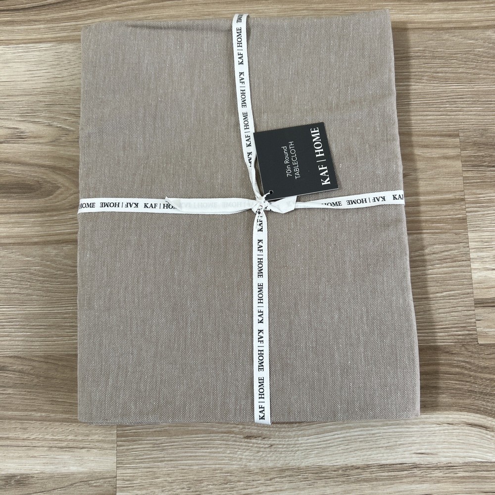 KAF Home Tablecloth Round 70 - Beige