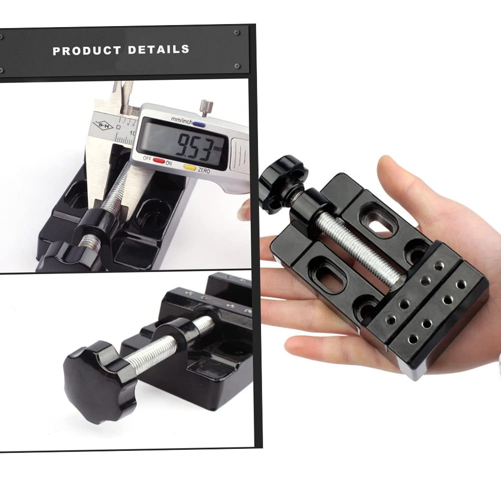 Mini Bench Clamp Flat Table Vice Adjustable Drill Press for DIY Black