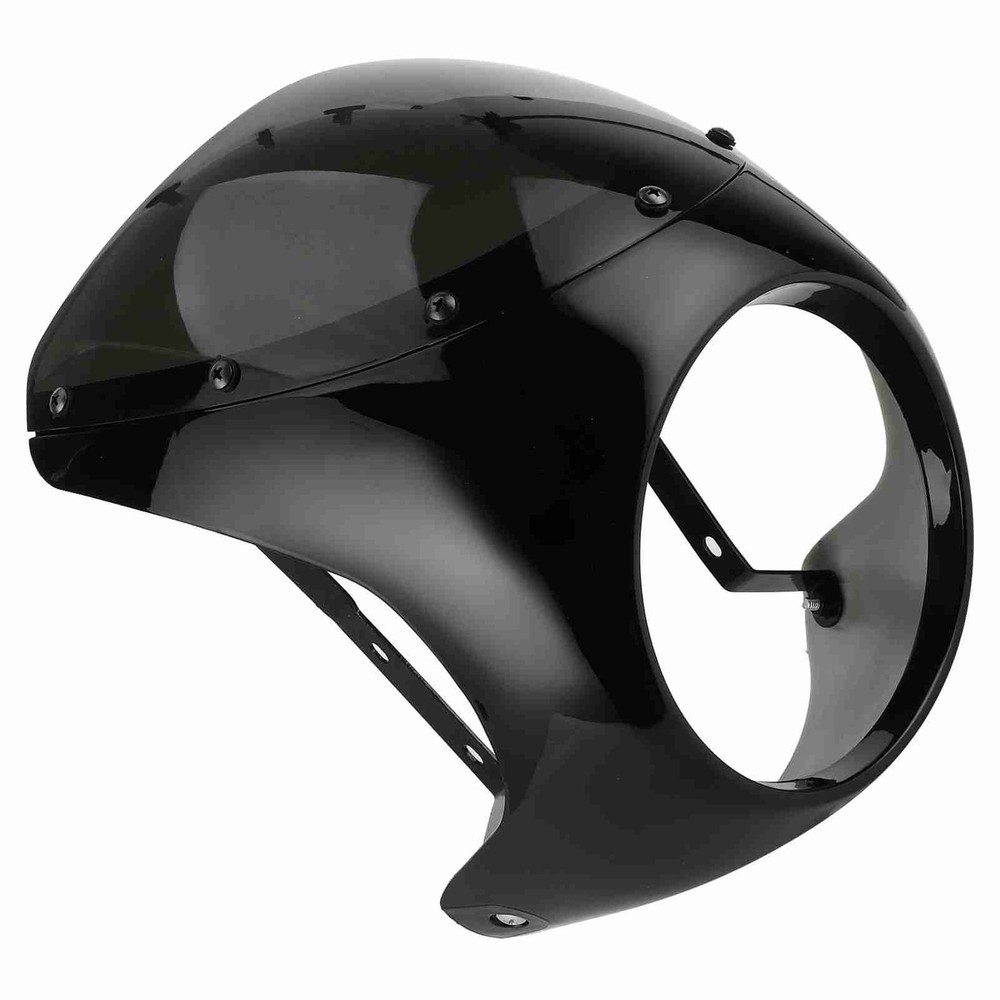 Black Lens 7in Headlight Fairing Wind Deflector Windshield for Motorcycle