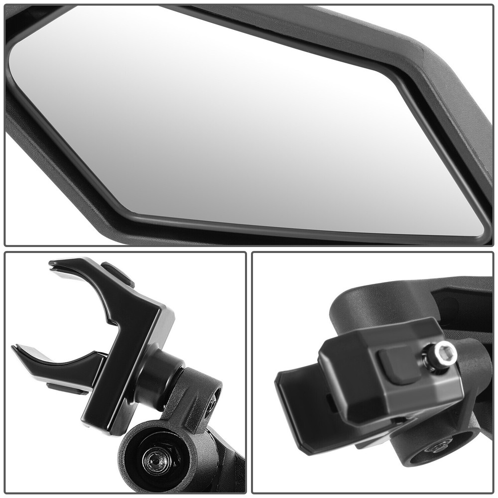 Universal Roll Cage Bar Mount UTV Side View Mirror w/ 1.5"-2" Adjustable Bracket
