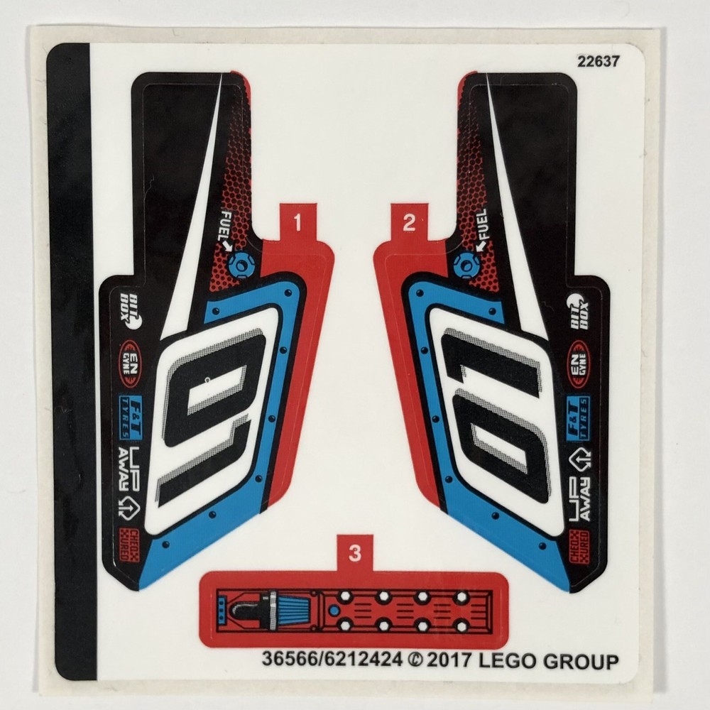 LEGO STICKER SHEET 42073 BASH! Technic Stickers Decals Race