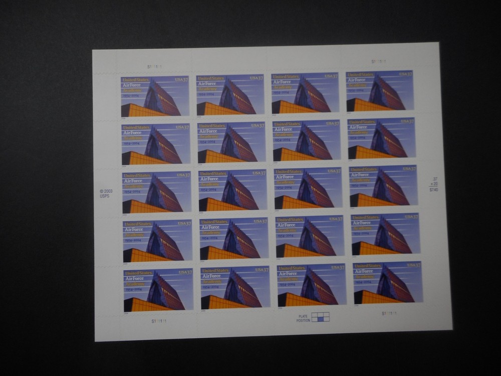 Scott 3838, 37 cent, U.S. Air Force Academy, Sheet