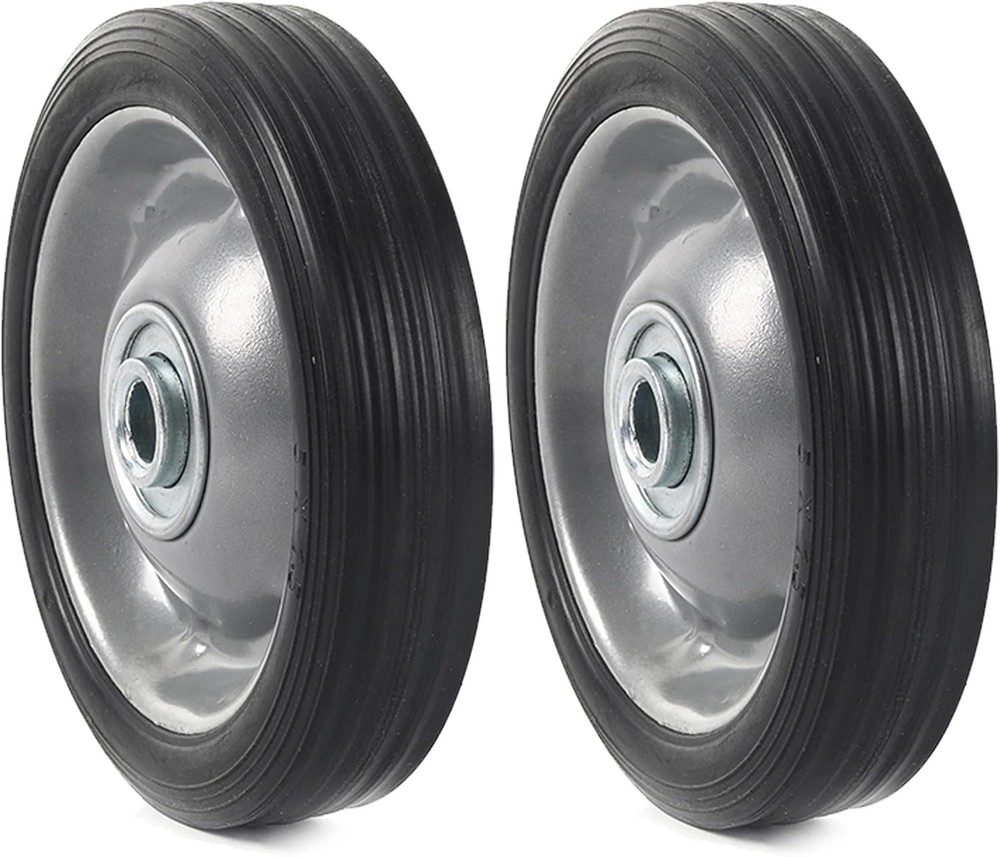 (2-Pack) AR-PRO 5” x 1.5” Flat Free Solid Rubber Wheel 5''x1.5