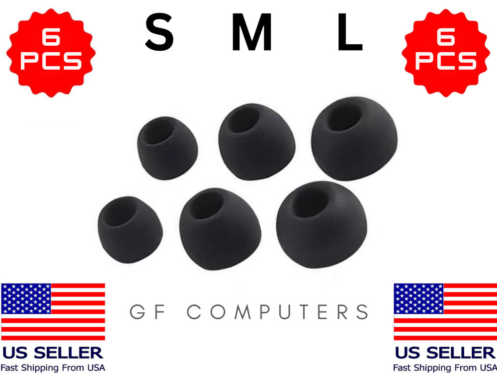 6 SML Earbud Ear Tips for Final Audio E1000 E2000 E3000 E4000 E5000 Headphones