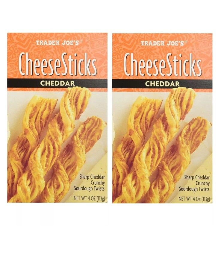 2 Packs Trader Joe's Cheese Sticks Cheddar Sharp Cheddar Crunchy 4 OZ Each Pack