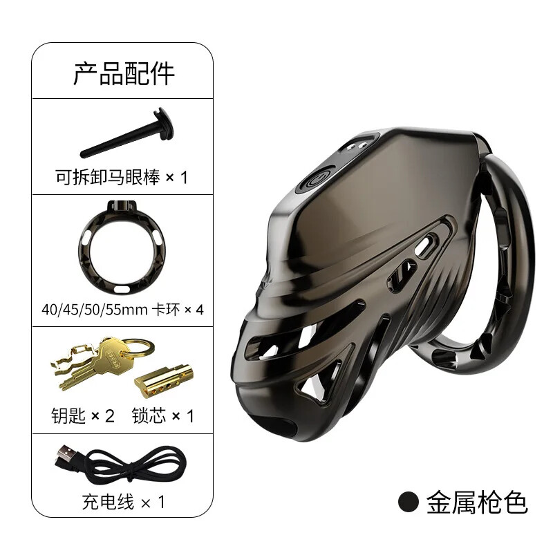 APP Remote Control Chastity Cage with 4 Size Active Ring Abstinence with Plug