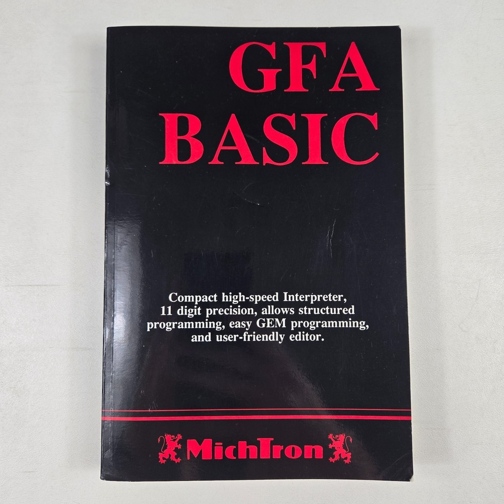 MichTron GFA BASIC Atari ST Programming Language Book 1986 2nd Edition PB