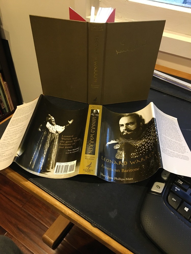 LEONARD WARREN : AMERICAN BARITONE 2000 hcdj 1st Phillips-Matz OPERA