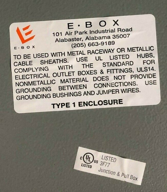 E-Box 483012SCP Enclosure Complete With Cover