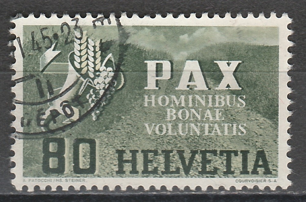 SWITZERLAND 1945 PEACE 80C USED
