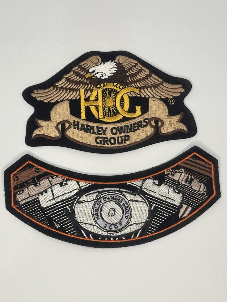 2 Vintage Harley Davidson Owner Group Patches Eagle Engine