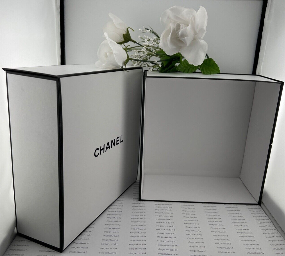 CHANEL Square EMPTY GIFT BOX Container 8.5"x8.5"x3.75" NEW AUTHENTIC