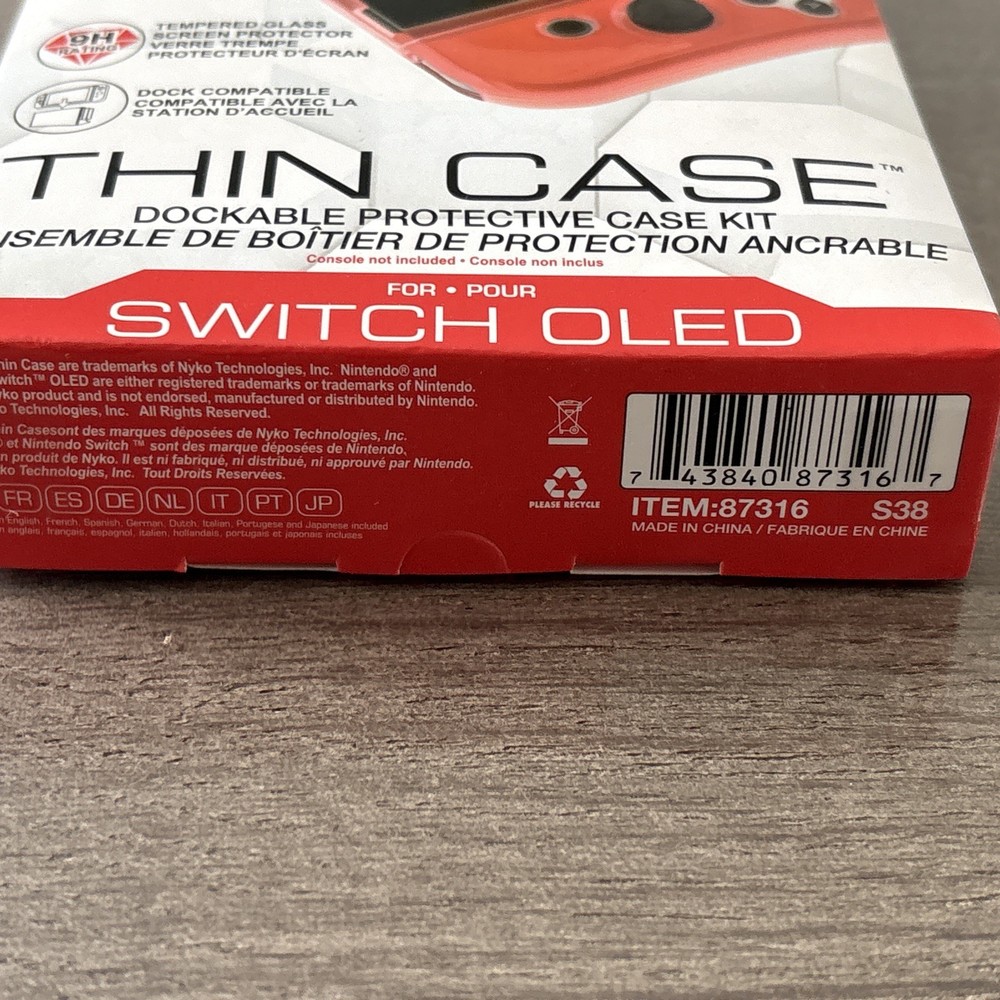 Nyko Thin Case for Nintendo Switch OLED Only Red Blue Nintendo Switch Accessory