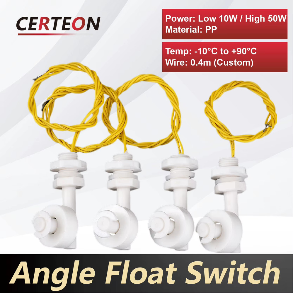 Side Mount Angle Float Switch Liquid Level Sensor Water Tank Float Switch PP Pla