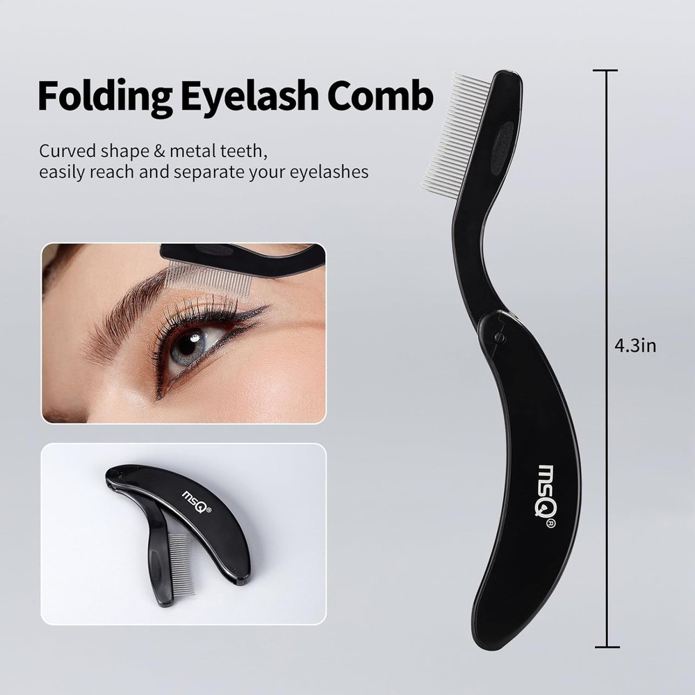 Eyelash Comb MSQ Separator Tool Folding Black